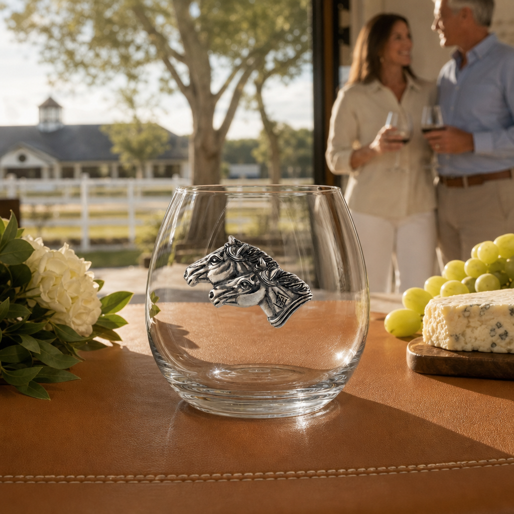 Running Horse Stemless Wine Glass 7