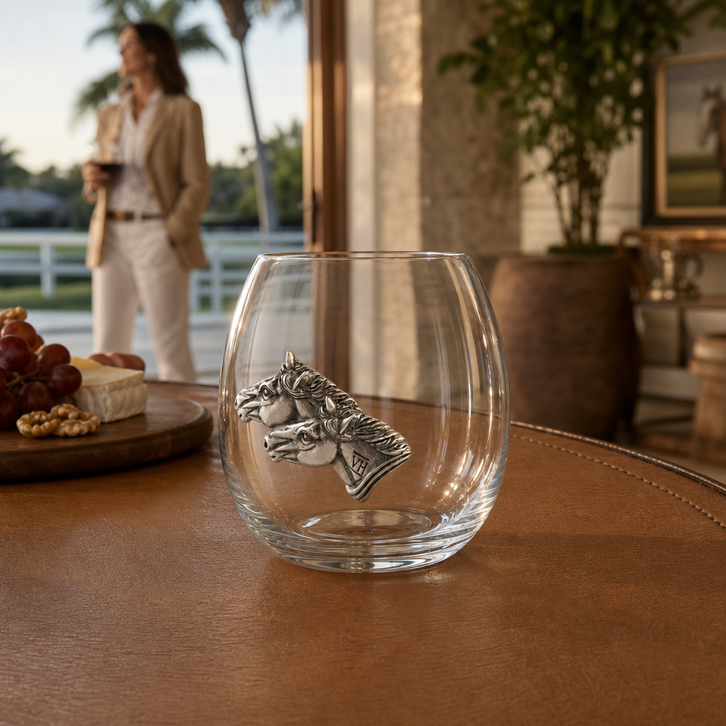 Running Horse Stemless Wine Glass 8