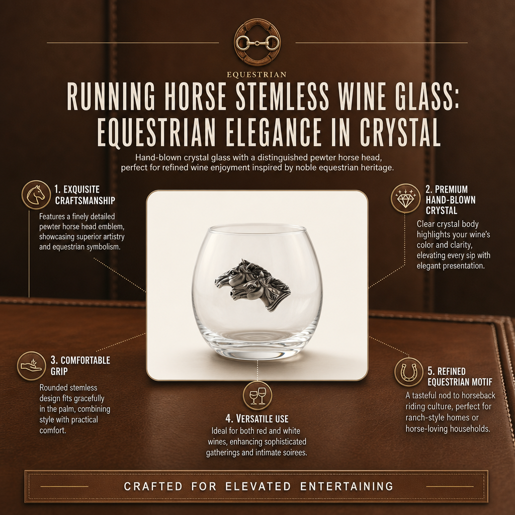 Running Horse Stemless Wine Glass 9