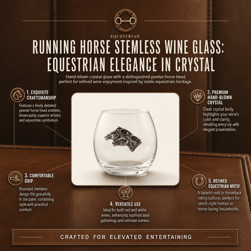 Running Horse Stemless Wine Glass 9