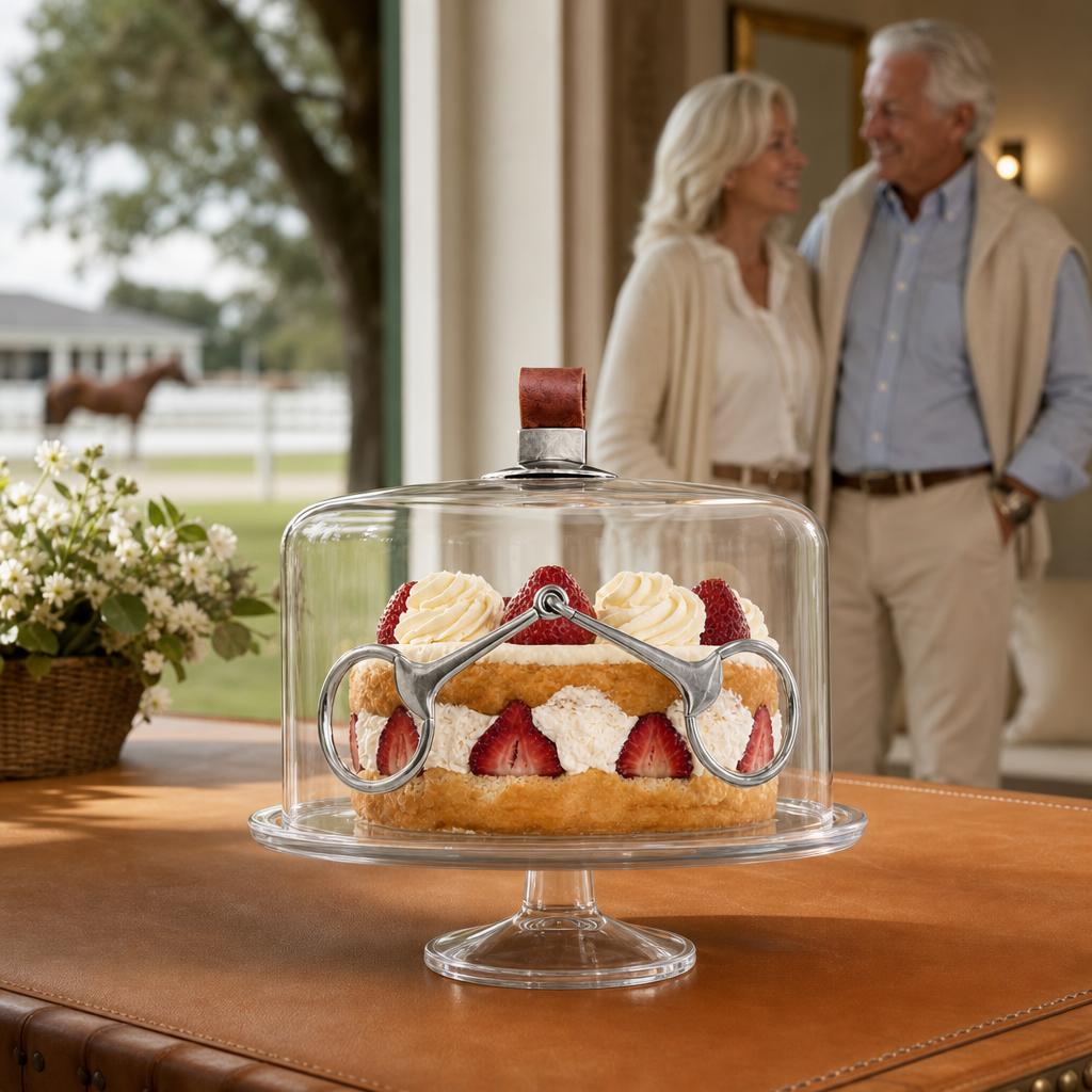 Horse Bit Glass Covered Cake / Dessert Stand 6
