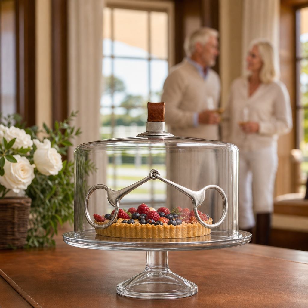 Horse Bit Glass Covered Cake / Dessert Stand 8