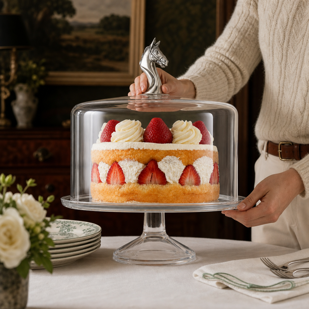 Horse Head Cake Plate with Dome 4