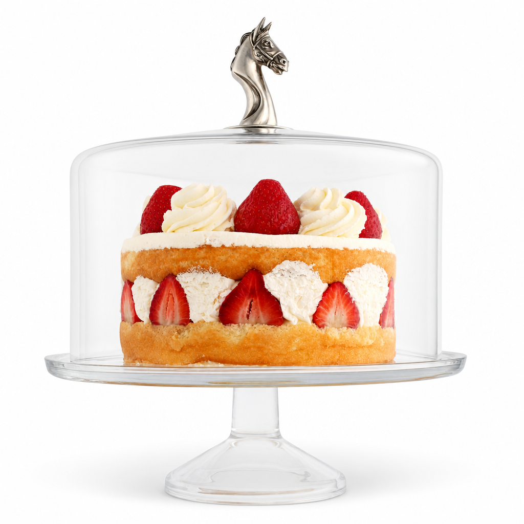 Horse Head Cake Plate with Dome 1