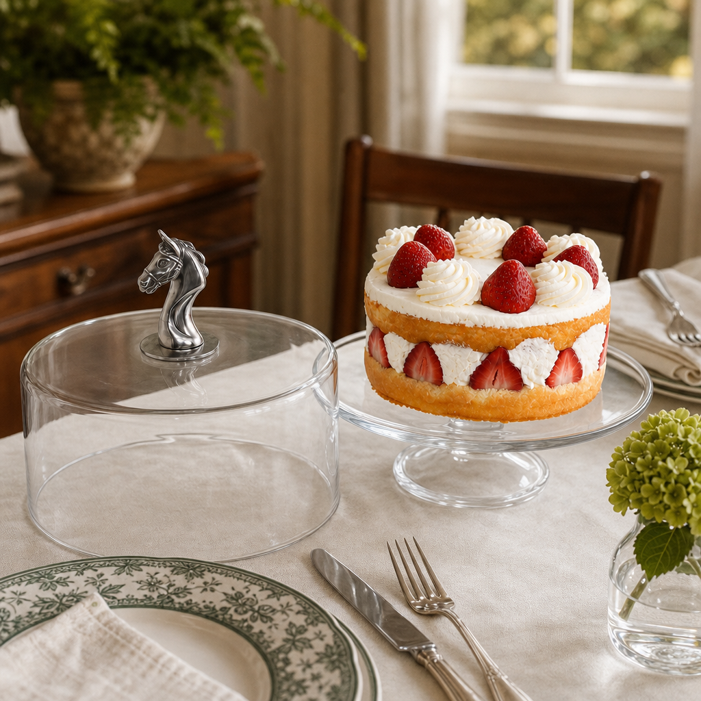 Horse Head Cake Plate with Dome 5
