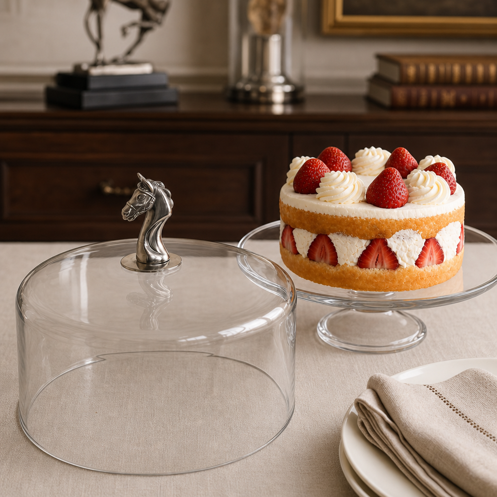 Horse Head Cake Plate with Dome 3