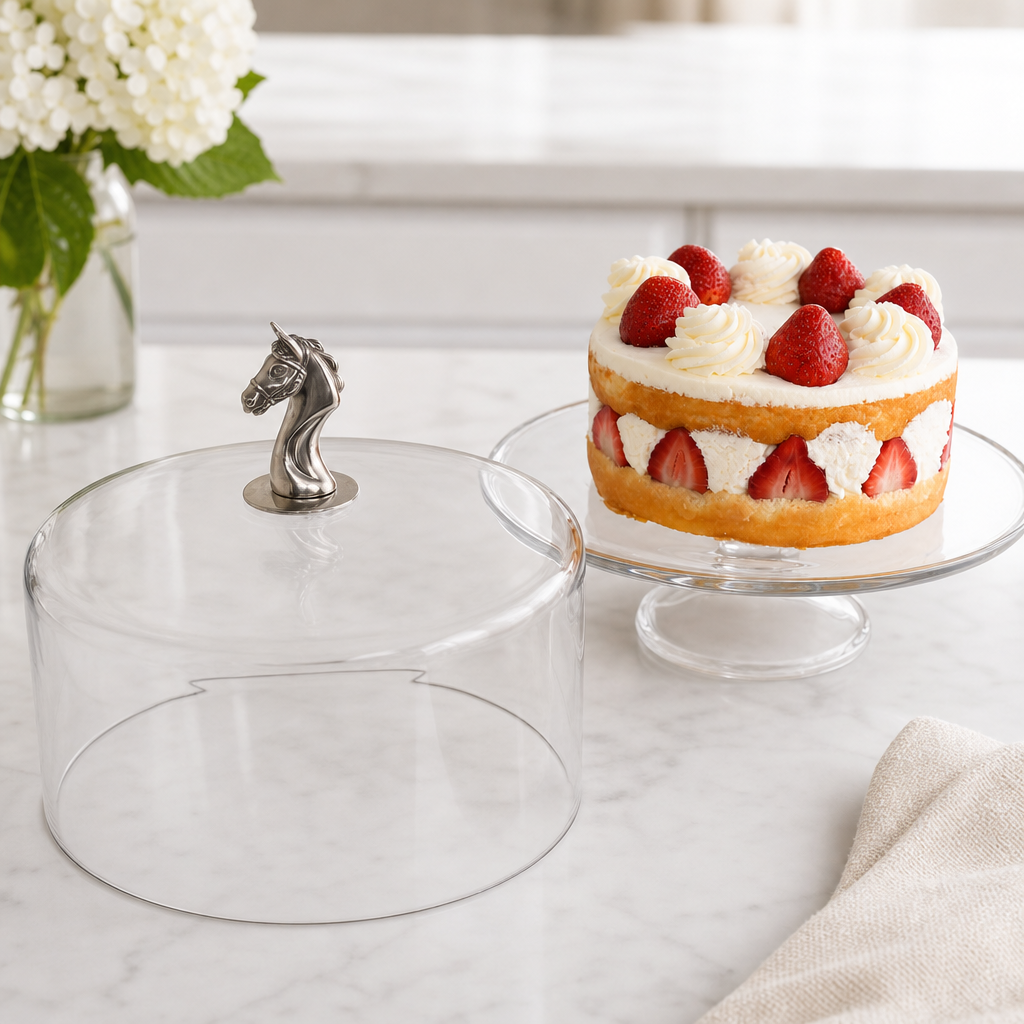 Horse Head Cake Plate with Dome 8