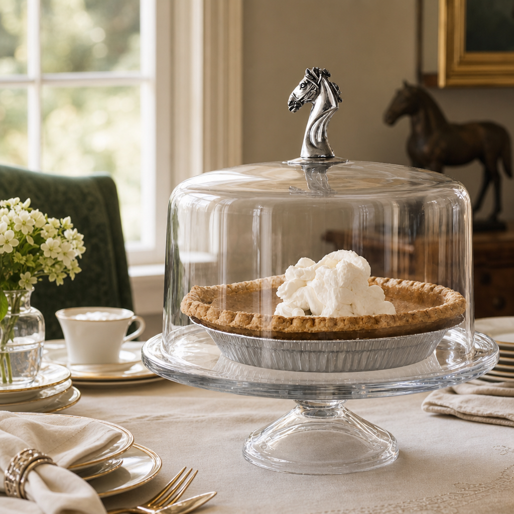 Horse Head Cake Plate with Dome 7