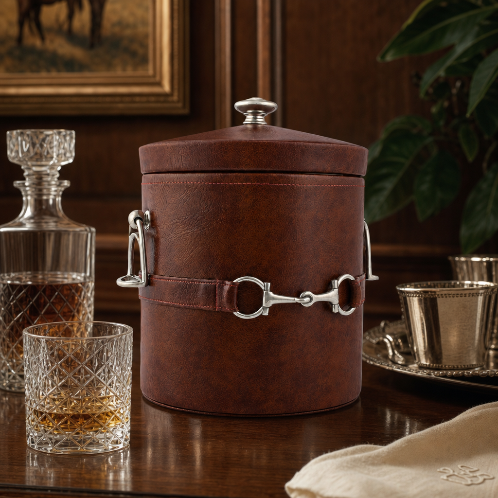 Equestrian Horse Bit Vegan Leather Ice Bucket 2