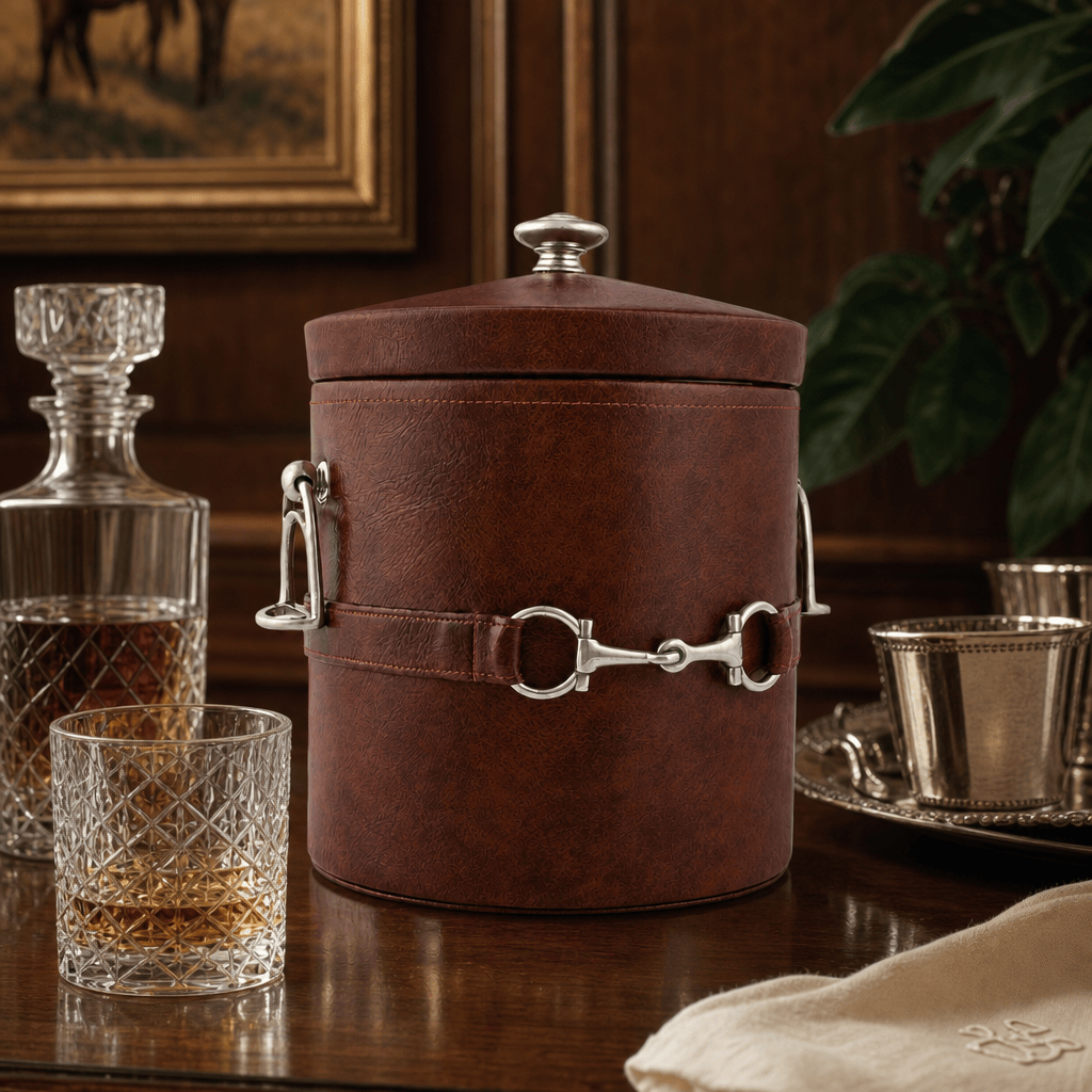 Equestrian Horse Bit Vegan Leather Ice Bucket 2