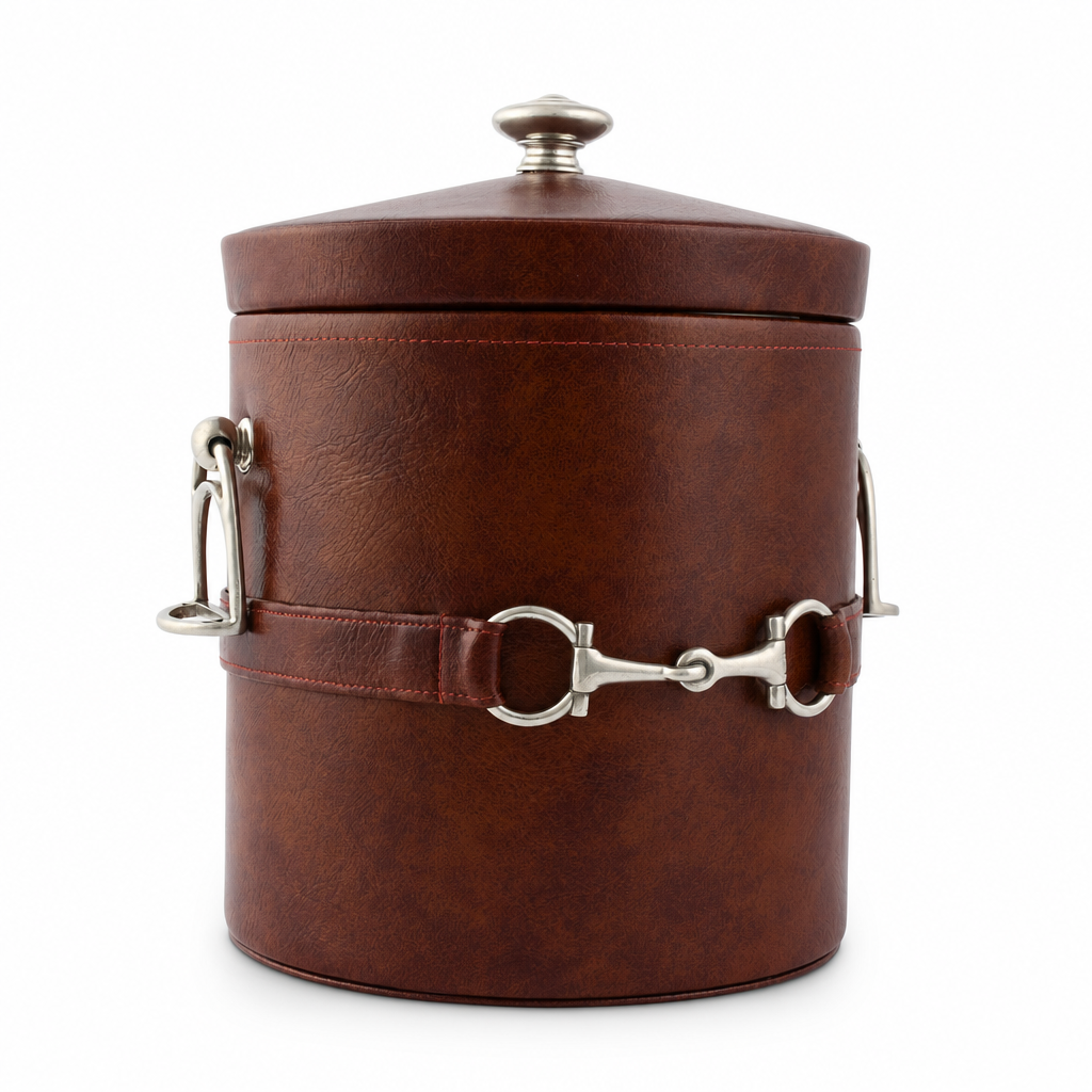 Equestrian Horse Bit Vegan Leather Ice Bucket 1