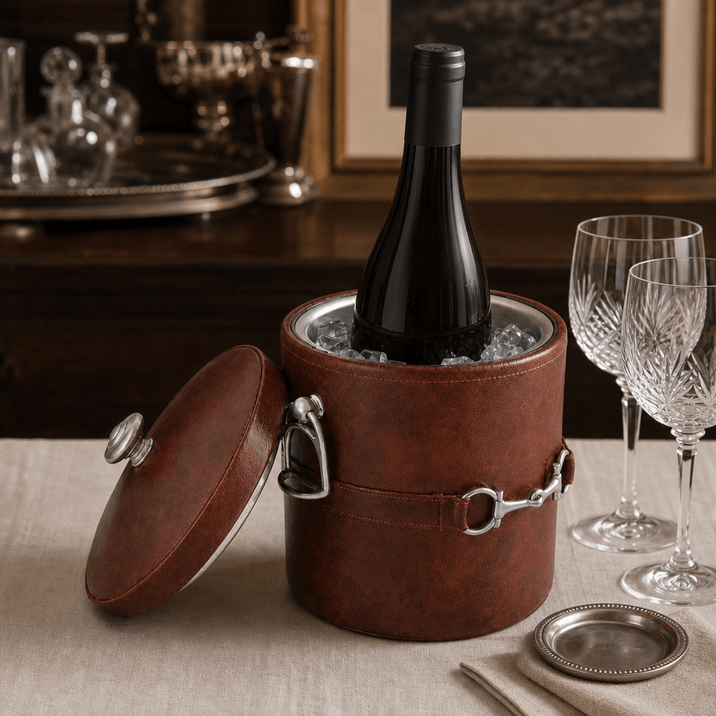 Equestrian Horse Bit Vegan Leather Ice Bucket 3