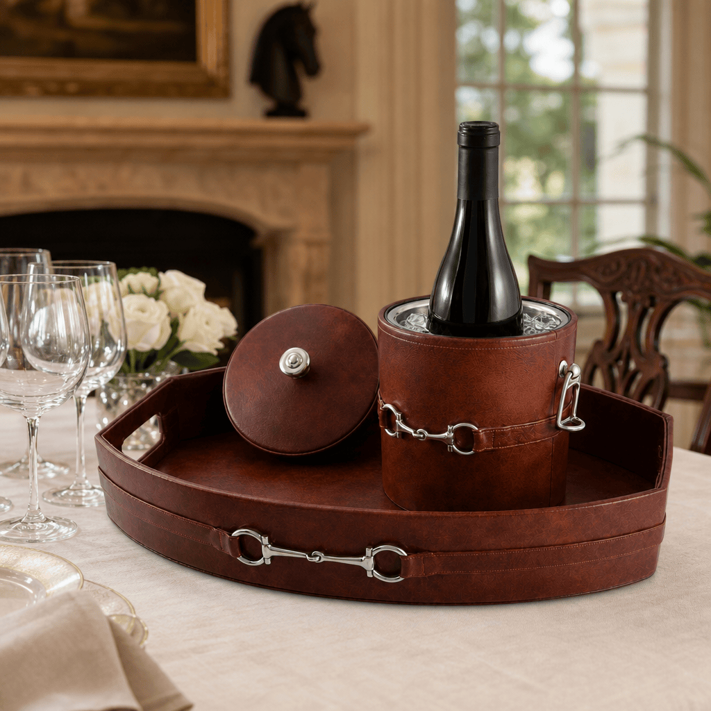 Equestrian Horse Bit Vegan Leather Ice Bucket 9