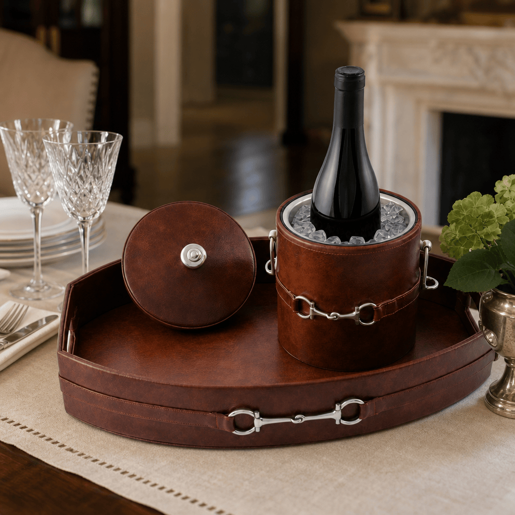 Equestrian Horse Bit Vegan Leather Tray 7