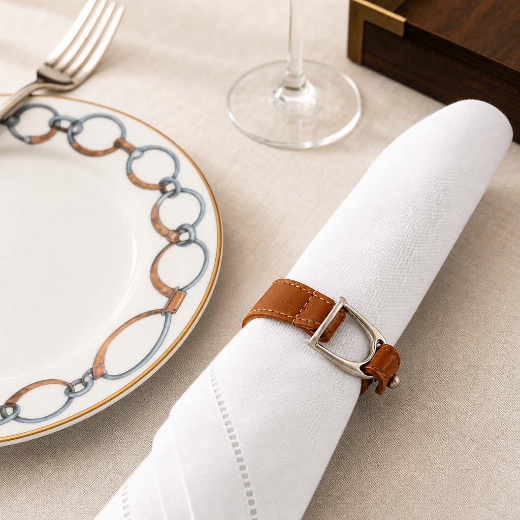 Stirrup Vegan Leather Napkin Ring 2