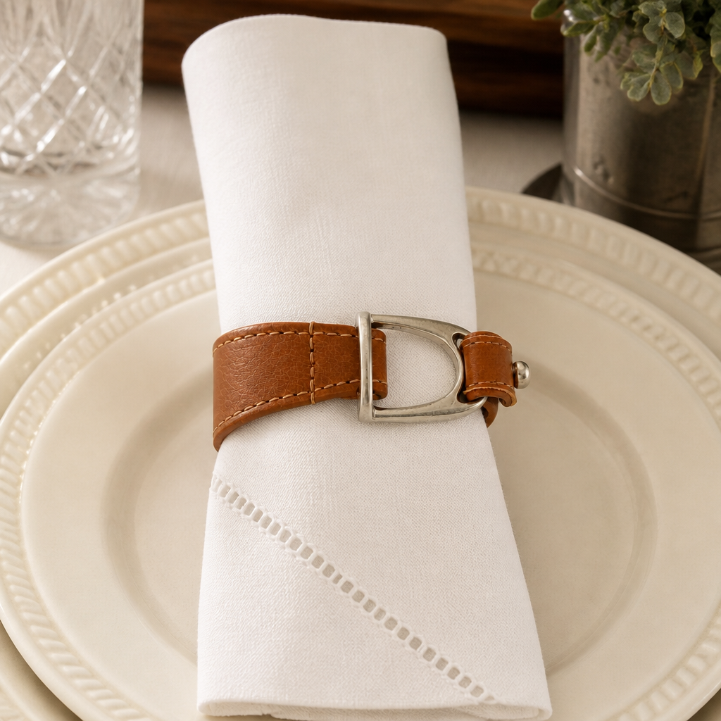 Stirrup Vegan Leather Napkin Ring 3