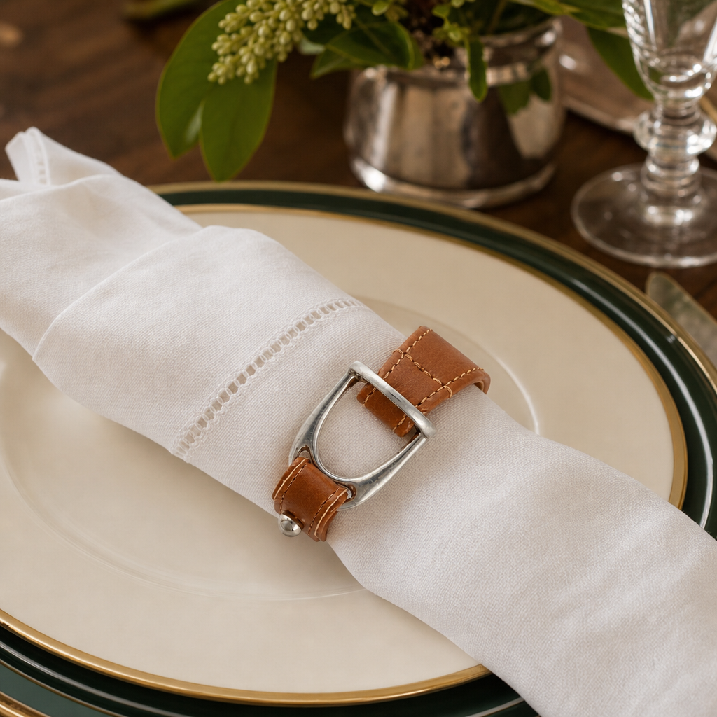Stirrup Vegan Leather Napkin Ring 6