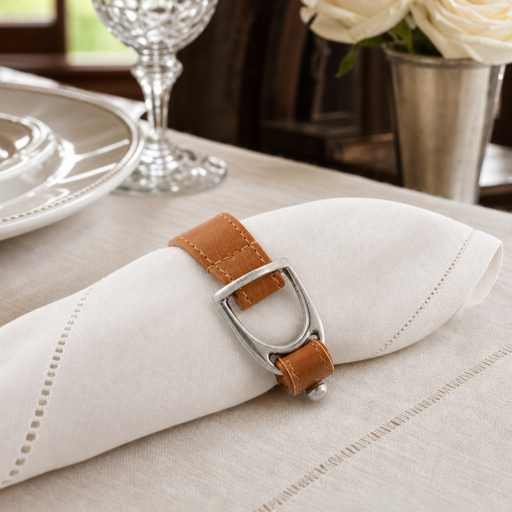 Stirrup Vegan Leather Napkin Ring 7