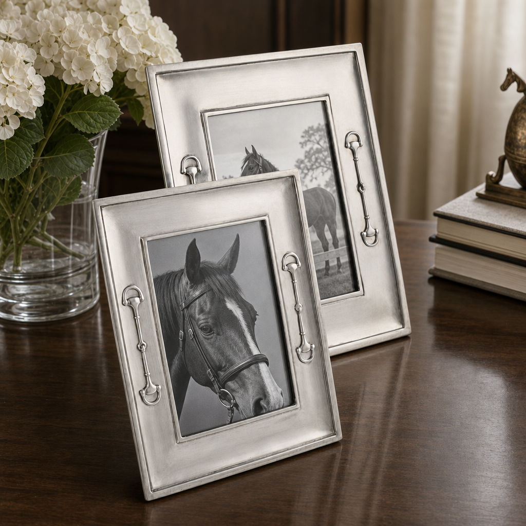 Equestrian Bit Pewter Photo Frame 4x6 3