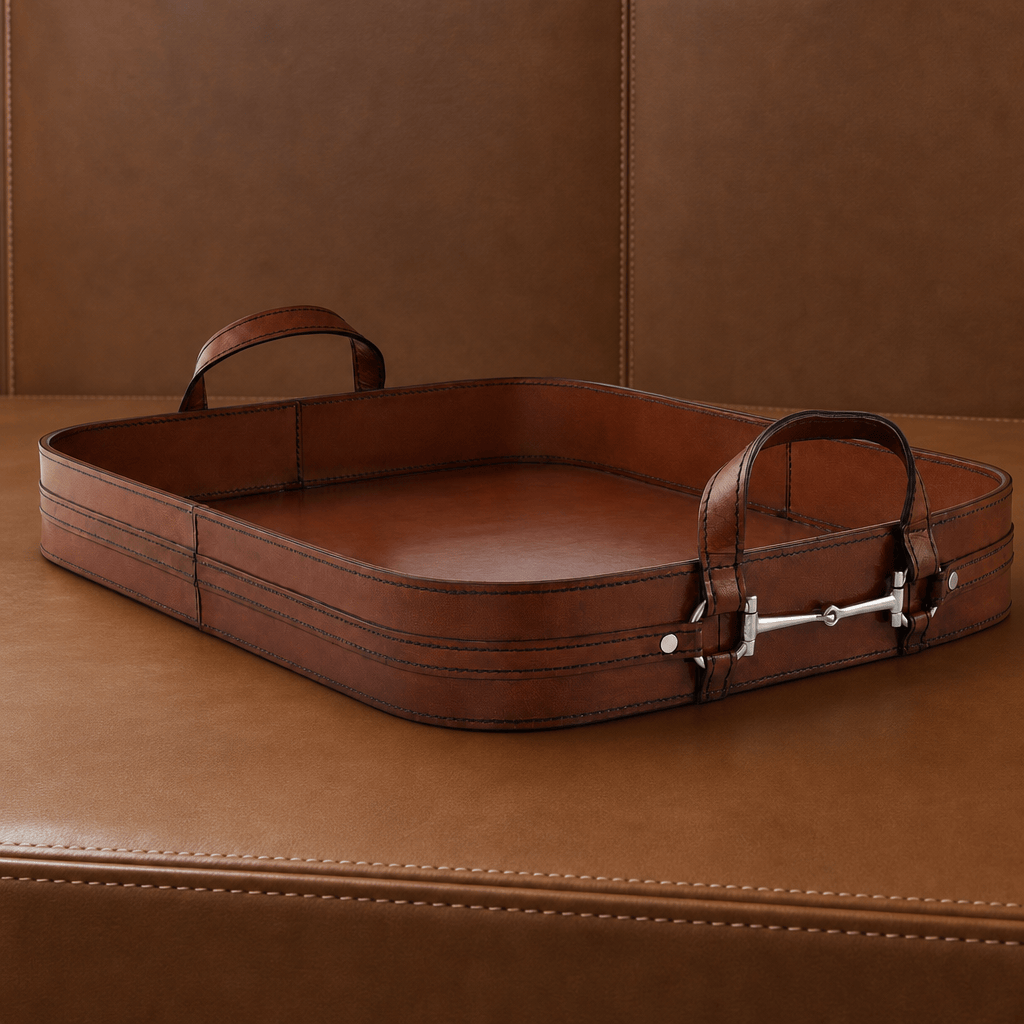 Premium Genuine Leather Bit Serving Tray – Perfect for Entertaining 2