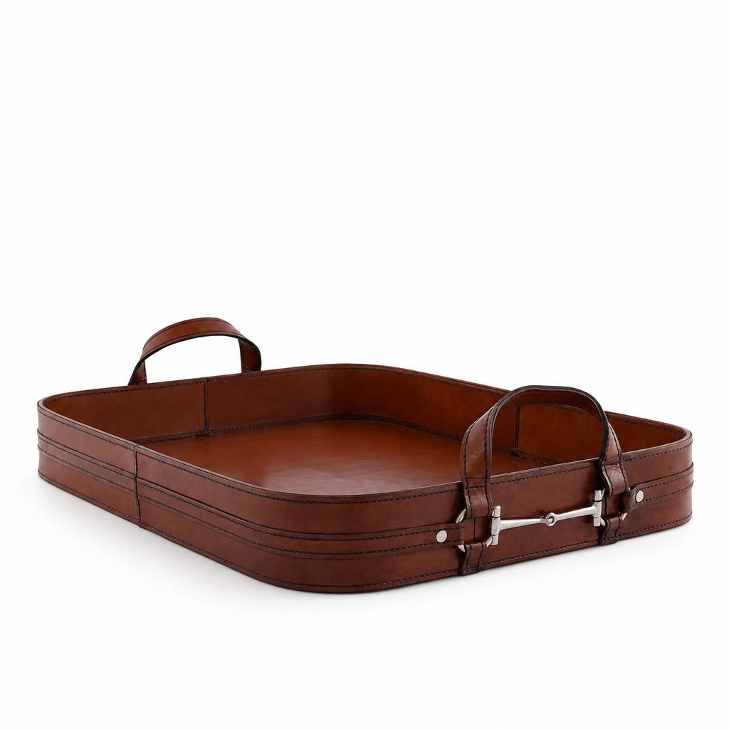 Premium Genuine Leather Bit Serving Tray – Perfect for Entertaining 1