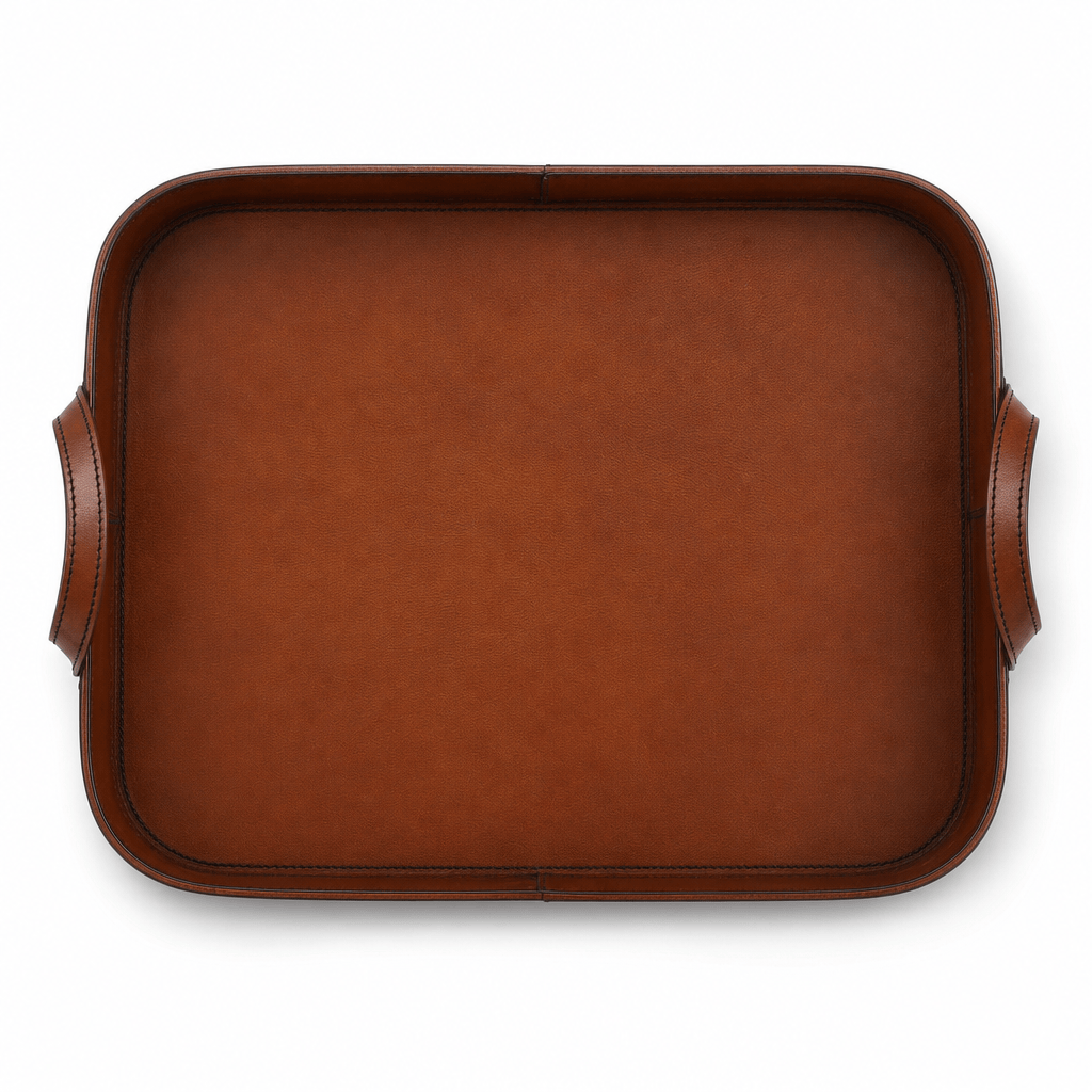 Premium Genuine Leather Bit Serving Tray – Perfect for Entertaining 10