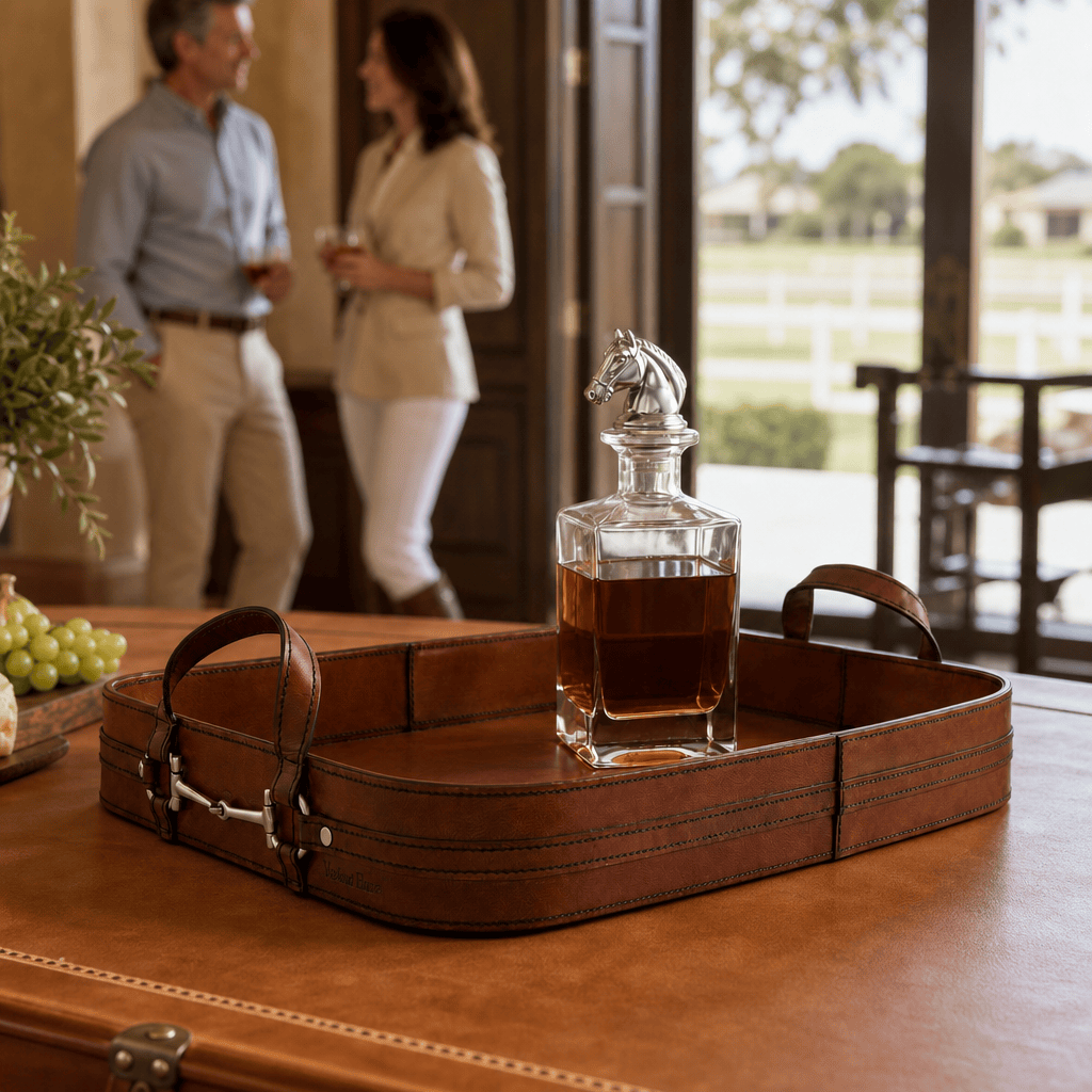 Premium Genuine Leather Bit Serving Tray – Perfect for Entertaining 8