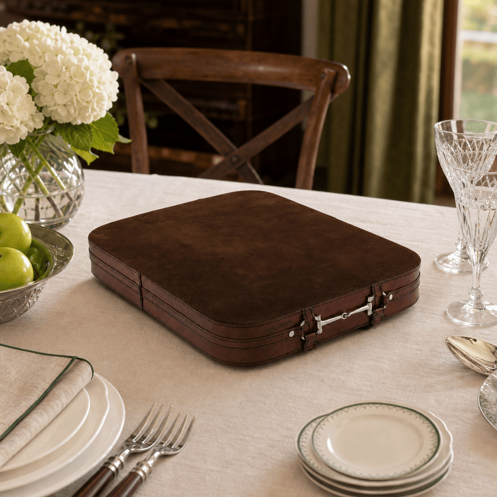 Premium Genuine Leather Bit Serving Tray – Perfect for Entertaining 7