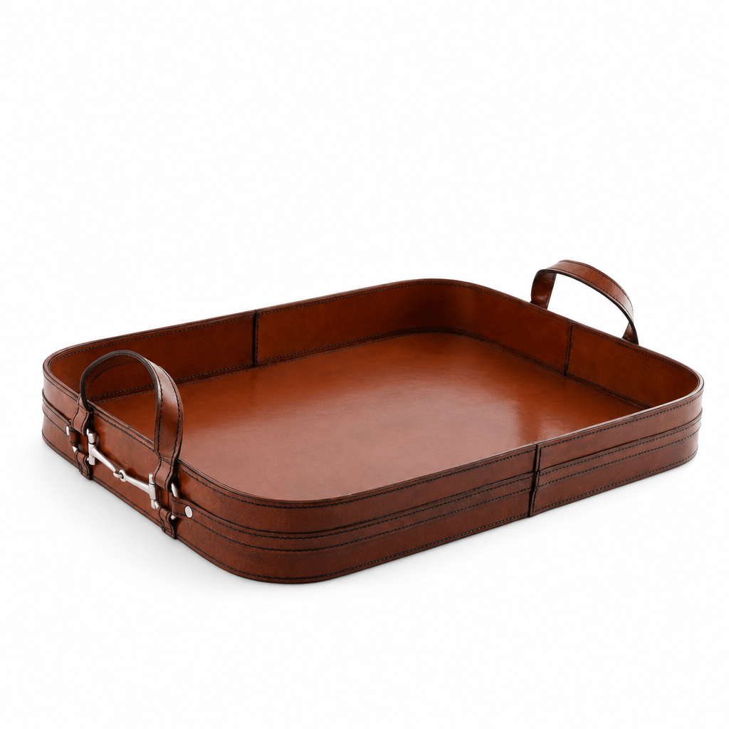 Premium Genuine Leather Bit Serving Tray – Perfect for Entertaining 8