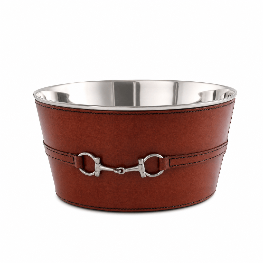 Premium Genuine Leather Bit Ice Tub – Sophisticated Beverage Cooler 1