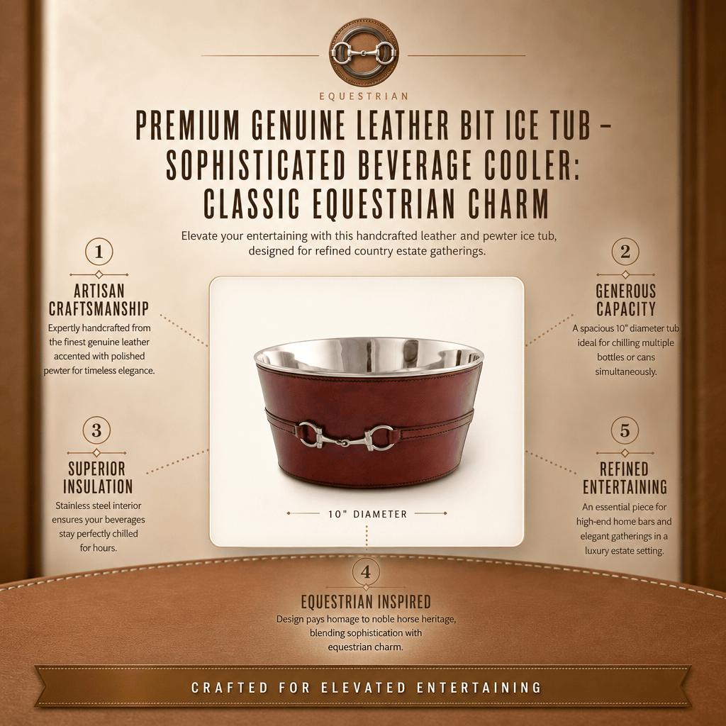 Premium Genuine Leather Bit Ice Tub – Sophisticated Beverage Cooler 11
