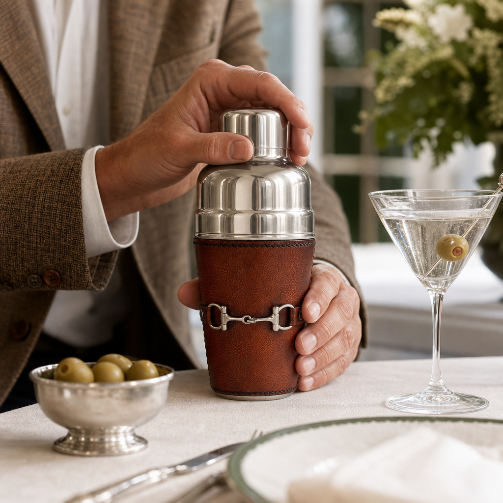 Premium Genuine Leather Equestrian Bit Cocktail Shaker 4