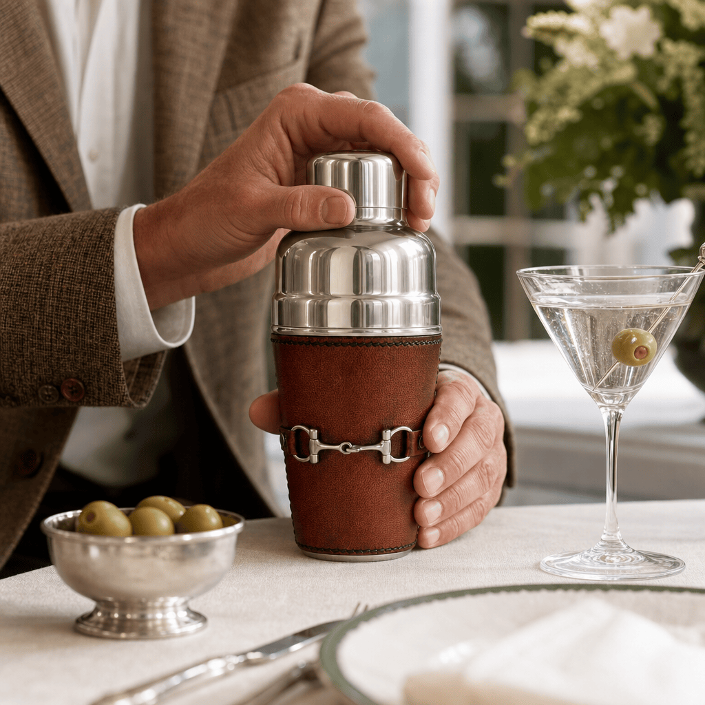 Premium Genuine Leather Equestrian Bit Cocktail Shaker 4