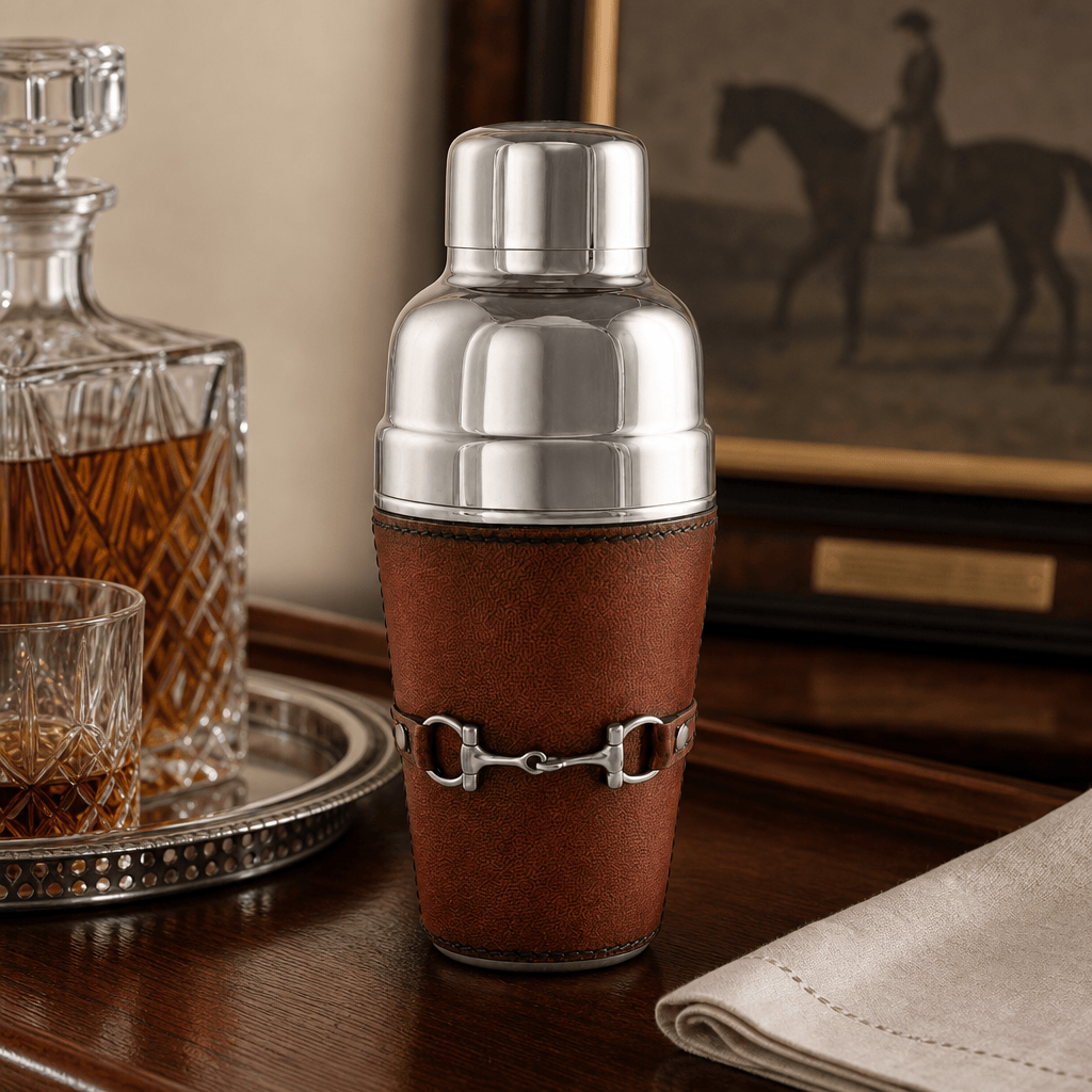 Premium Genuine Leather Equestrian Bit Cocktail Shaker 2