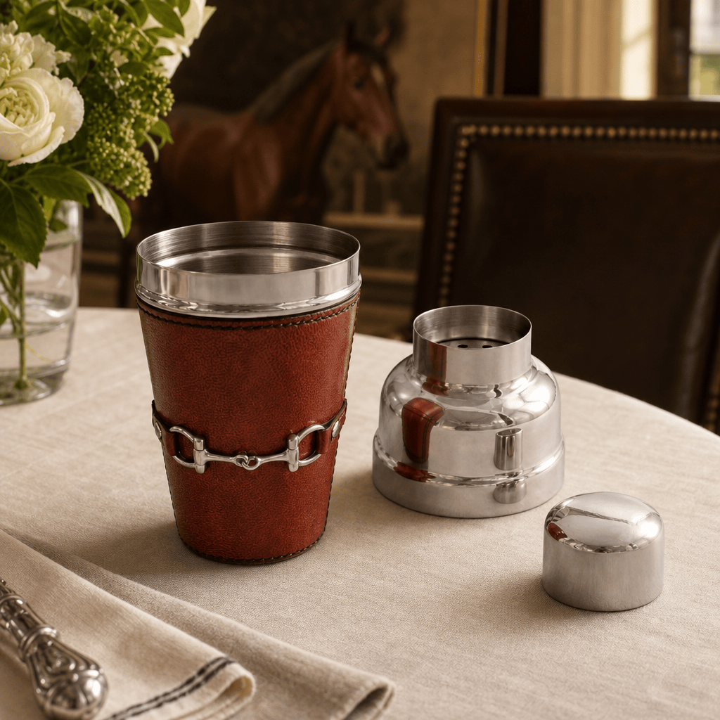 Premium Genuine Leather Equestrian Bit Cocktail Shaker 5