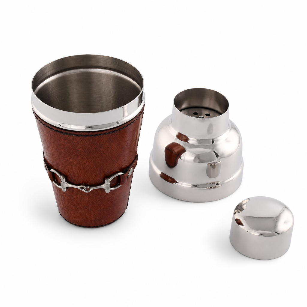 Premium Genuine Leather Equestrian Bit Cocktail Shaker 10