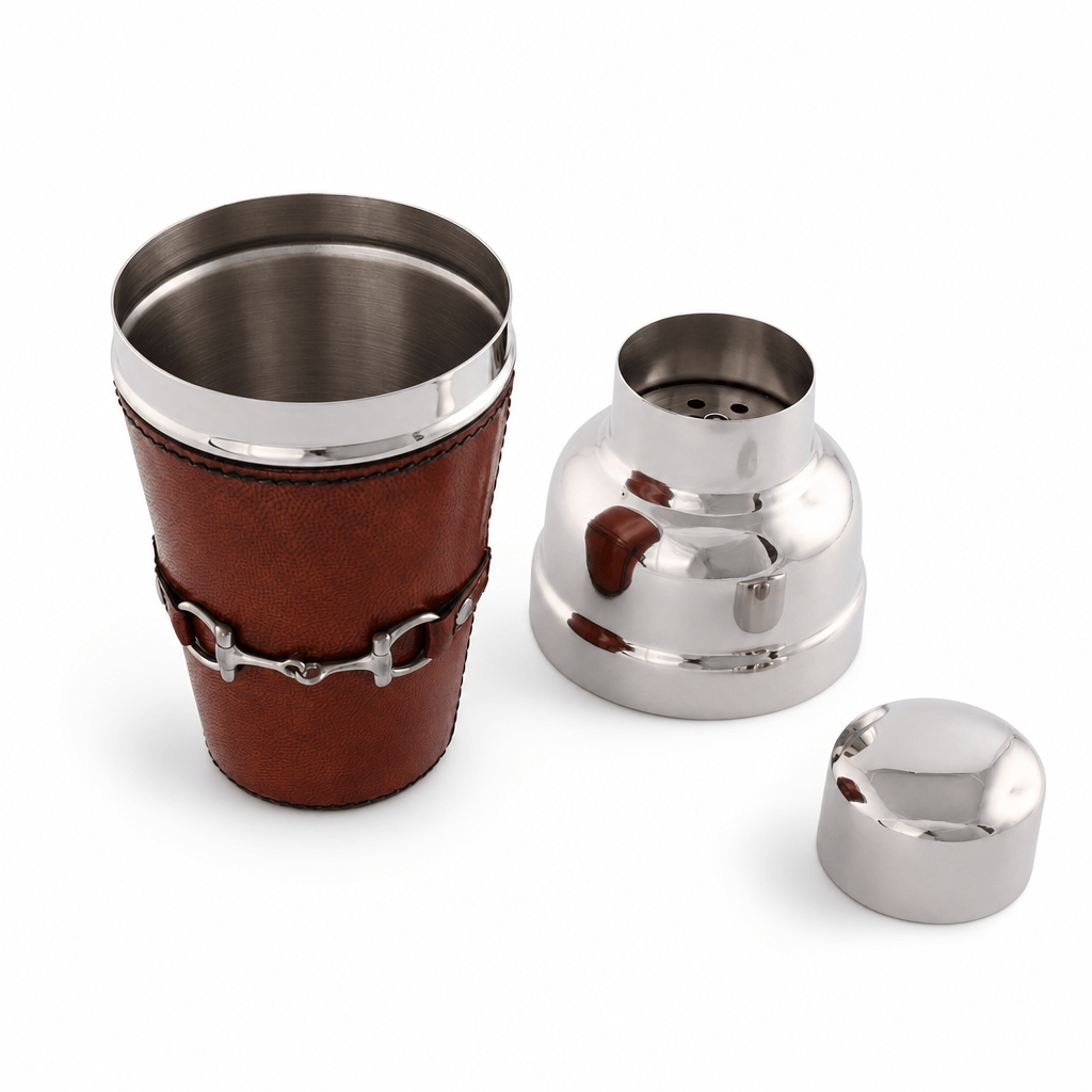 Premium Genuine Leather Equestrian Bit Cocktail Shaker 10