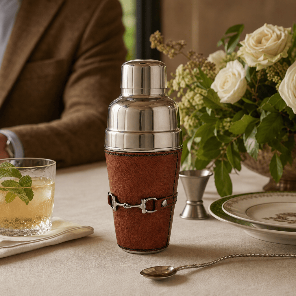 Premium Genuine Leather Equestrian Bit Cocktail Shaker 6