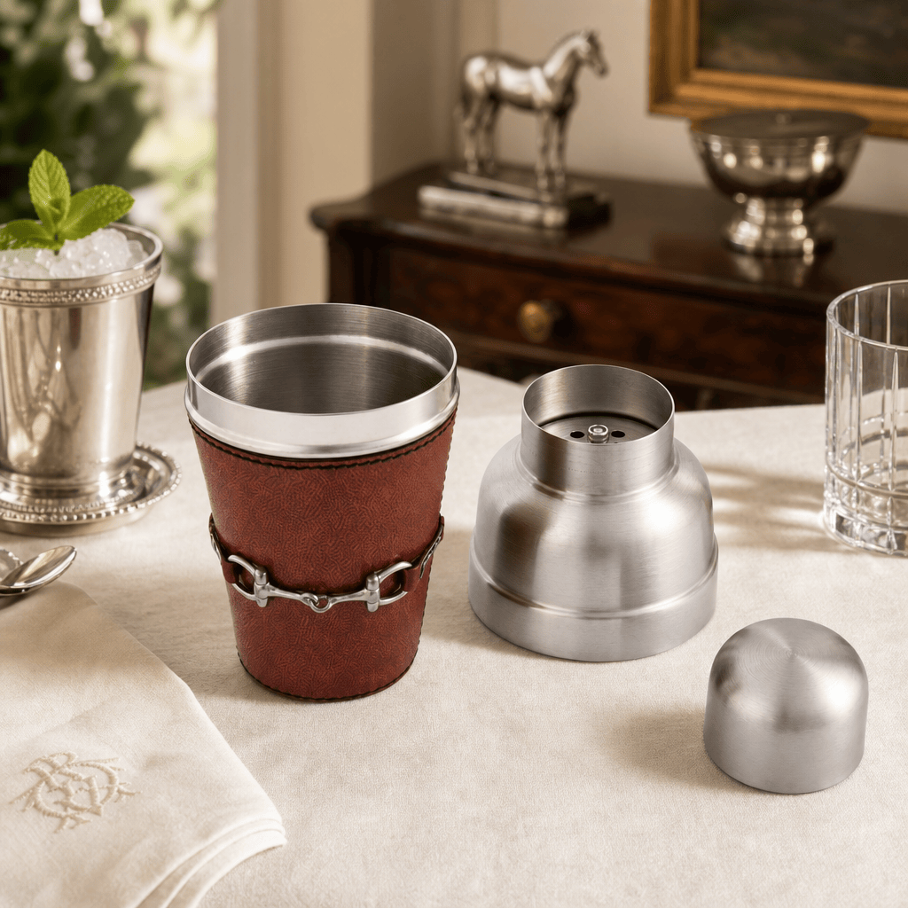 Premium Genuine Leather Equestrian Bit Cocktail Shaker 7