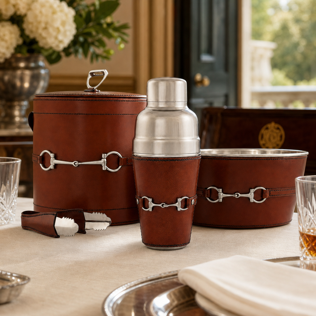 Premium Genuine Leather Equestrian Bit Cocktail Shaker 9