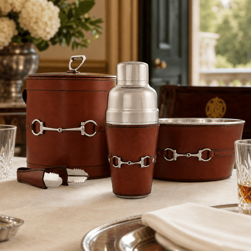 Premium Genuine Leather Equestrian Bit Cocktail Shaker 9