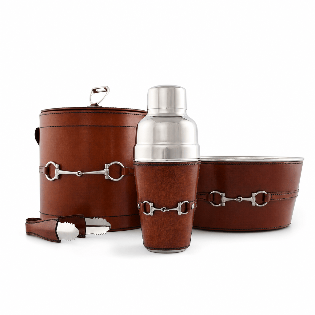Premium Genuine Leather Equestrian Bit Cocktail Shaker 8