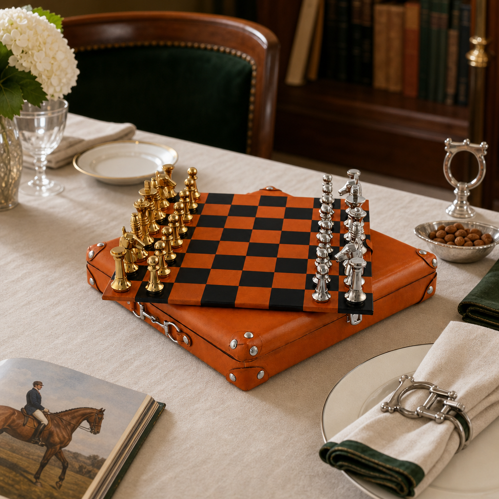 Bit Handle Amber Carriage Chess Set Case 4