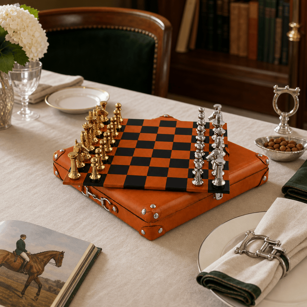 Bit Handle Amber Carriage Chess Set Case 4