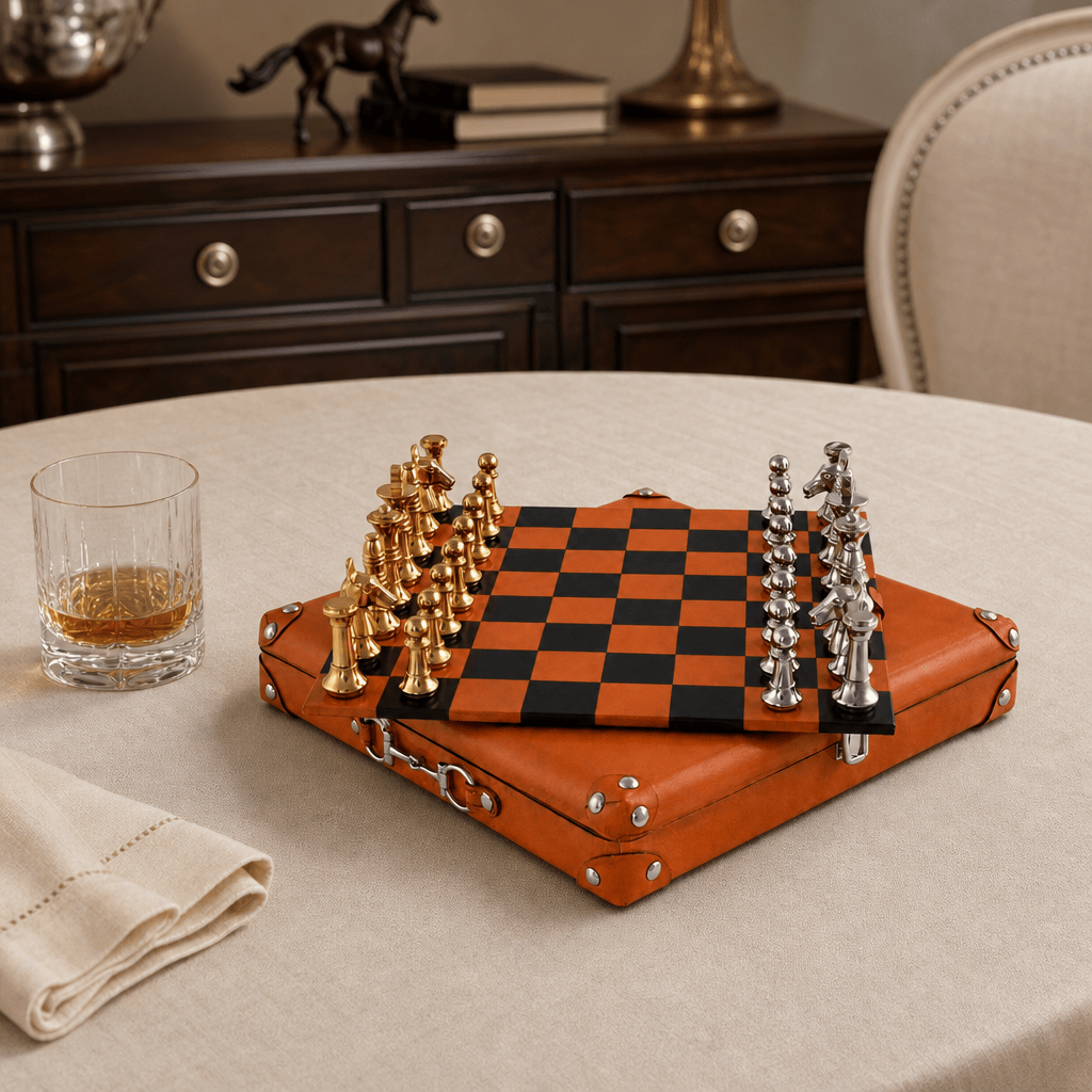 Bit Handle Amber Carriage Chess Set Case 2