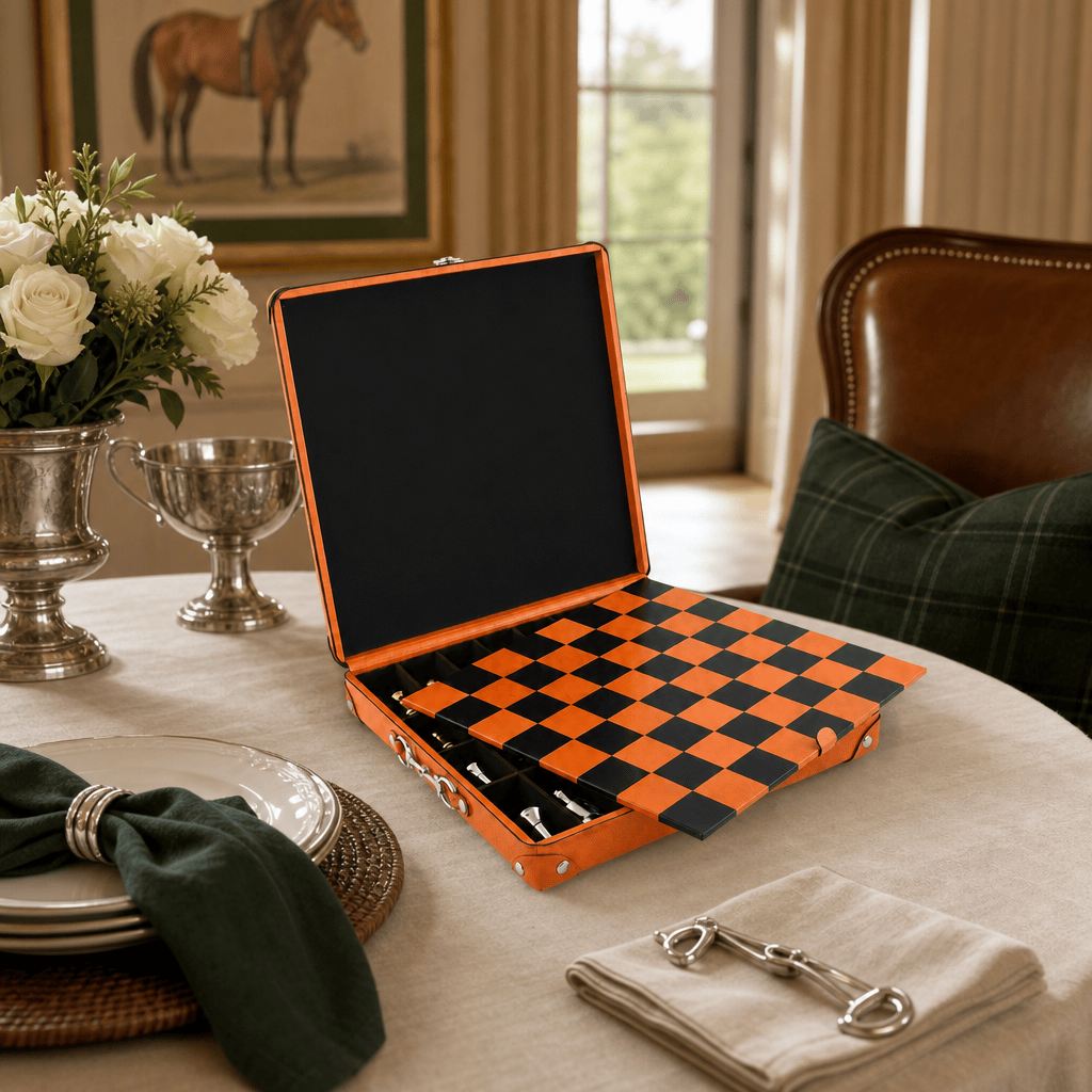 Bit Handle Amber Carriage Chess Set Case 6