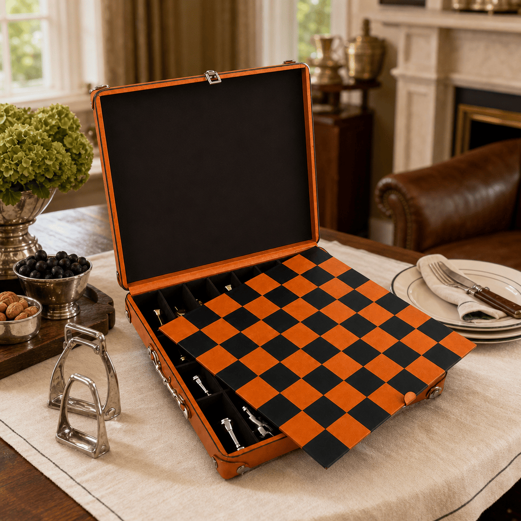 Bit Handle Amber Carriage Chess Set Case 7
