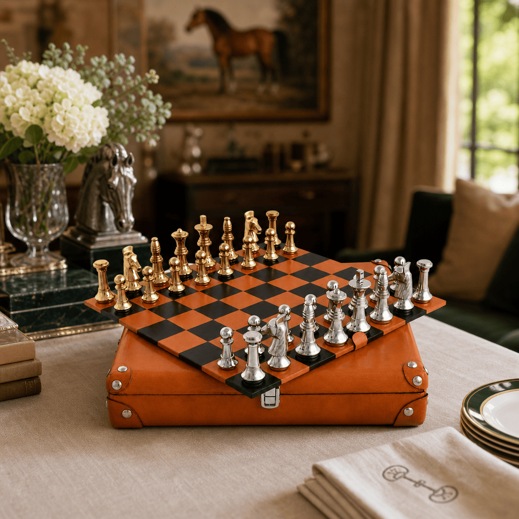 Bit Handle Amber Carriage Chess Set Case 9