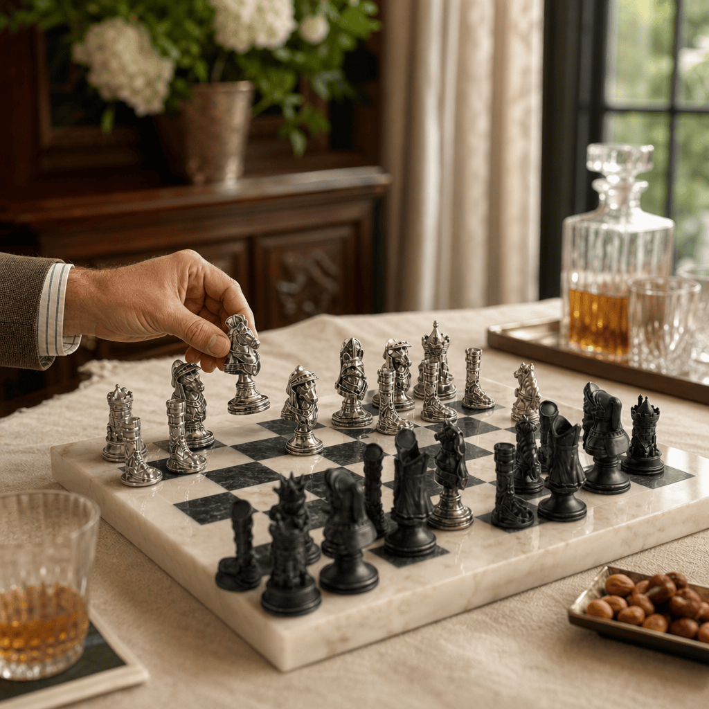 Pewter Equestrian Hunt Chess Pieces 4