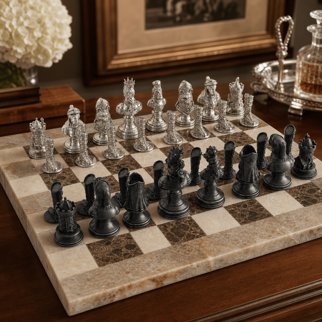 Pewter Equestrian Hunt Chess Pieces 3